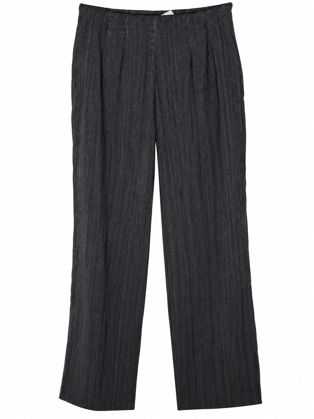 Worthington Stretch Pants Women’s 18 Tall Gray Pinstripe Side Zip Wide Leg